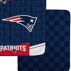 NFL New England Patriots Diagonal Ghost Checker Double Sided Ultra Cozy Blanket