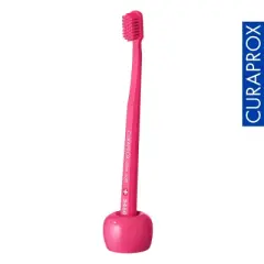 Curaprox Toothbrush Holder Magenta, Hygienic Upright Stand for Clean and Organized Storage