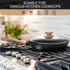 MICHELANGELO  8+9.5+11inch Frying Pan, White