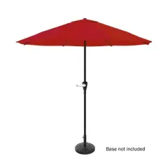 Nature Spring Steel Patio Umbrella for Table - Great for Deck, Balcony, Porch, Backyard, or Poolside - 9', Red