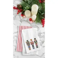 C&F Home Christmas Nutcracker Trio Embroidered Waffle Weave Kitchen Dishtowel