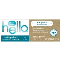 hello Kids' Smiling Shark Fruit Punch Flouride-Free Toothpaste - 4.2oz