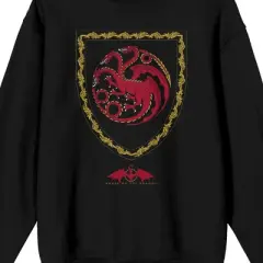 House of the Dragon Red Dragon Crest Men's Black Crewneck Sweatshirt