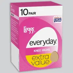 L'eggs Everyday Women's Reinforced Toe 10pk Knee Highs - One Size Fits Most