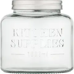 Amici Home Kitchen Supplies Glass Canister, Metal Lid For Kitchen & Pantry Dry Food Storage, Set of 3 Sizes,18, 28, and 36 oz