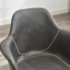 PAGED Ergonomic Office Chair Mid-Century Modern Gaming Chair with Adjustable Height, Back Support for Living Room, Home Office, Black