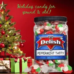 Peppermint Taffy Chews by It's Delish, 18 Oz Jumbo Container