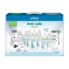 Dr. Brown's All-in-One Anti-Colic Baby Bottle and Bottle Warmer Newborn Gift Set - 38ct