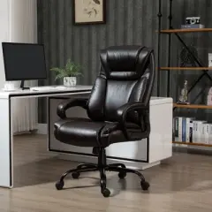 Vinsetto Big and Tall Executive Office Chair 400lbs Computer Desk Chair with High Back PU Leather Ergonomic Upholstery Adjustable Height and Swivel Wheels