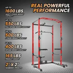 ODK Power Cage with LAT Pulldown, Multi-Functional Power Rack with Cable Pulley System, Squat Rack with Dip Bars, Weight Cage for Home Gym Equipment