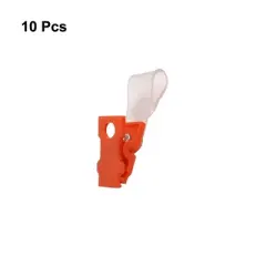 Unique Bargains Plastic Clear Orange Red Badge Holder Badge Strap Clip 7.5 x 1.2 x 1.3 Inch 10 Pcs