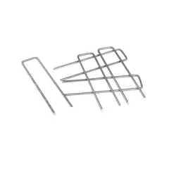 Master Gardner Contractor Grade 6" Steel Landscape Fabric Pins for Outdoor and Craft Projects (Pack of 10)