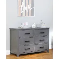 Sorelle Westley 6-Drawer Double Dresser - Gray