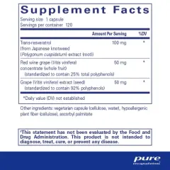 Pure Encapsulations Resveratrol EXTRA - 100 mg Trans-Resveratrol - Healthy Cellular & Cardiovascular Function* - Non-GMO & Gluten Free