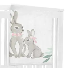 Sweet Jojo Designs Girl Baby Milestone Blanket Bunny Floral Pink Green and Grey