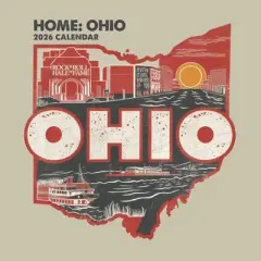 TF Publishing 13.5"x14.5" 2026 Home Ohio Wall Calendar