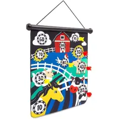 Blue Panda 7 Pieces Magnetic Dart Board Game with 6 Darts