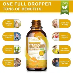 Mulittea Magnesium Liquid Drops Supplement - for Bone, Muscles & Energy - Vegan, Sugar Free, 2 Fl.oz (Pineapple Flavor)