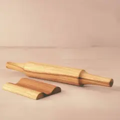 Teak Wood Belan with Stand Set