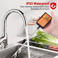 ThermoPro TP510W Waterproof Digital Candy Thermometer with Pot Clip, 8" Long Probe Instant Read for Yogurt and Candy Making, Oil Deep Frying