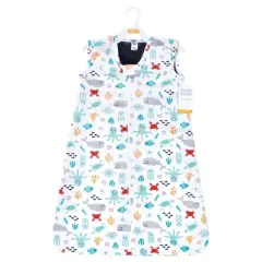 Hudson Baby Infant Boy Plush Faux Fur Sleeping Bag, Wearable Blanket, Sea Characters