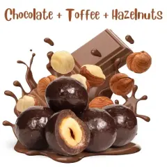 Chocolate Covered Toffee Coated Hazelnuts by It's Delish, 48 OZ Jumbo Container