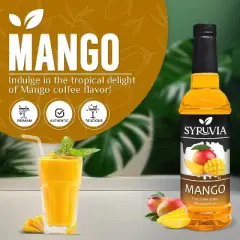 Syruvia Mango Syrup - 25.4 fl oz. Premium Flavoring Syrup For Coffee