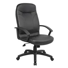 High Back Leatherplus Chair Black - Boss Office Products