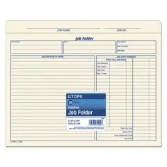 TOPS Job Folder, Straight Tabs, Letter Size, Manila, 20/Pack
