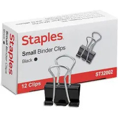 MyOfficeInnovations Small Metal Binder Clips Bulk PK Black 3/4" Size with 3/8" Capacity 480114