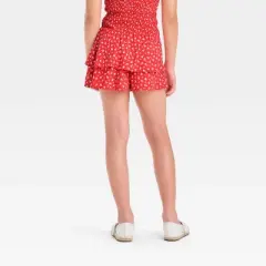 Girls' Smocked Waist Floral Tiered Skort - art class&trade;