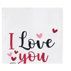 C&F Home Love You More Than Wine Embroidered Cotton Flour Sack Kitchen Towel