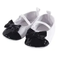 Little Treasure Baby Girl Cotton Bodysuit, Pant and Shoe 3pc Set, Red Pearls