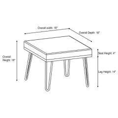 Catha Ottoman Black - Chic Home Design