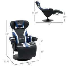 Resenkos Recliner,Lounge Chair,Gaming Chair, Racing Style Computer Recliner With Lumbar Support, Footrest And Cup Holder,Black Black, Blue, White