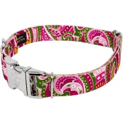 Country Brook Petz Premium Pink Paisley Dog Collar