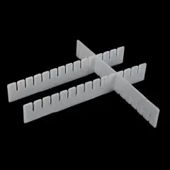 Unique Bargains DIY Grid Divider Household Necessities Organizer Plastic Drawer storage board 17" x 2.5" White 6 Pcs