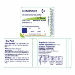 Kali Sulphuricum 6X by Boiron Homeopathic Single Medicine For Cough, Cold & Flu  -  80 Pellet