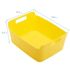 ECR4Kids Bendi-Bins with Handles, Flexible Plastic Storage, 14.6in x 11.4in, 6-Piece