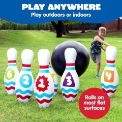 Joyfy Giant Inflatable Bowling Set For Kids Adults, Education Motor Skills Indoor/Outdoor Toys For Yard Lawn Family Halloween Christmas Party Games