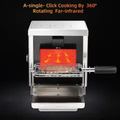 ZAFRO Propane Infrared Gas Grill,Liquid Propane Steak Non-Smoke Burner,8000 BTU 360&iexcl;&atilde;Rotisserie Mesh Wave-Rack BBQ,Better for Steak