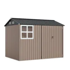 6x8 FT Outdoor Metal Storage Shed, Large Lockable Garden Tool Shed with Updated Frame Structure, Utility Tool Storage House for Backyard