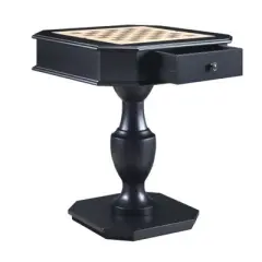 YONWAY Cherry Finish Reversible Chess Checker Game Table with/Game Tray (Chess Fingers Not Included) for Adult and Kids