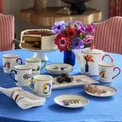 Spode Kit Kemp 12" Doodles Serving Platter, Spaced Out Tagline, Fine China, Dishwasher Safe, Ideal for Sandwiches, Snacks, and Appetizers