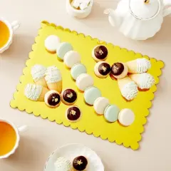Sparkle and Bash 12 Pack Quarter Sheet Gold Cake Boards, 10x14 Inch Scalloped Foil Rectangle Dessert Bases for Cupcakes