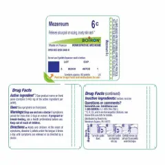 Mezereum 6C by Boiron Homeopathic Single Medicine For Cough, Cold & Flu  -  1 Tube Pellet
