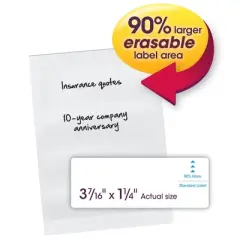 Smead&reg; Erasable SuperTab&reg; File Folder Labels, White, 160 Labels