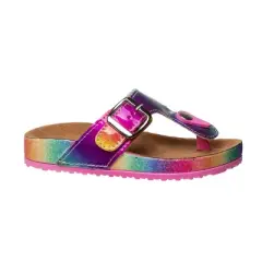 Kensie Girl Thong Flip Flop Flat Kids Cork Sole Sandal with Buckle Strap (Little Kid)