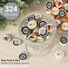 Big Dot of Happiness 70's Disco - 1970s Disco Fever Party Small Round Candy Stickers - Party Favor Labels - 324 Count