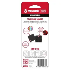 VELCRO 7/8" 12ct Sticky Back&nbsp;Squares Mounting Adhesive for Classroom and Office Organization Black
